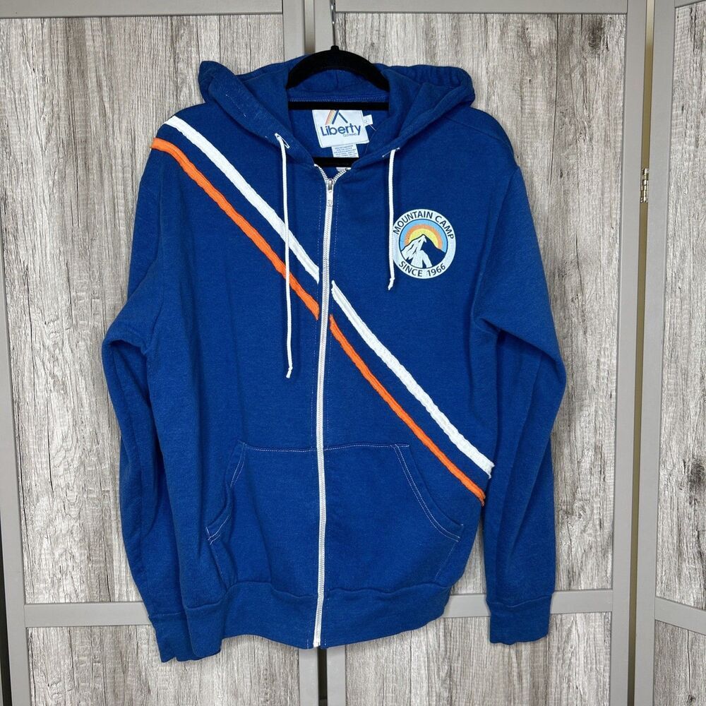 Liberty Clothing Unisex Hoodie Blue Color Full Zip Outdoor Hiking Size L